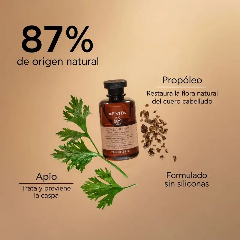 APIVITA Shampooing antipelliculaire sec au céleri et à la propolis 250 ml