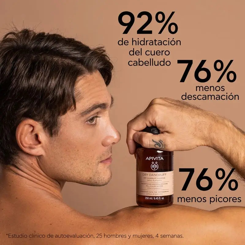 APIVITA Shampooing antipelliculaire sec au céleri et à la propolis 250 ml