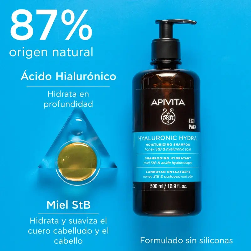Apivita Shampooing Hydra Hyaluronic, 500 ml