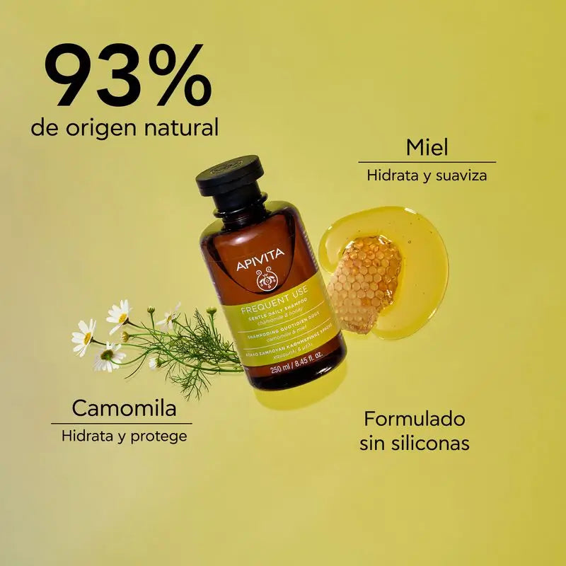 APIVITA Shampooing doux quotidien à la camomille et au miel 250 ml