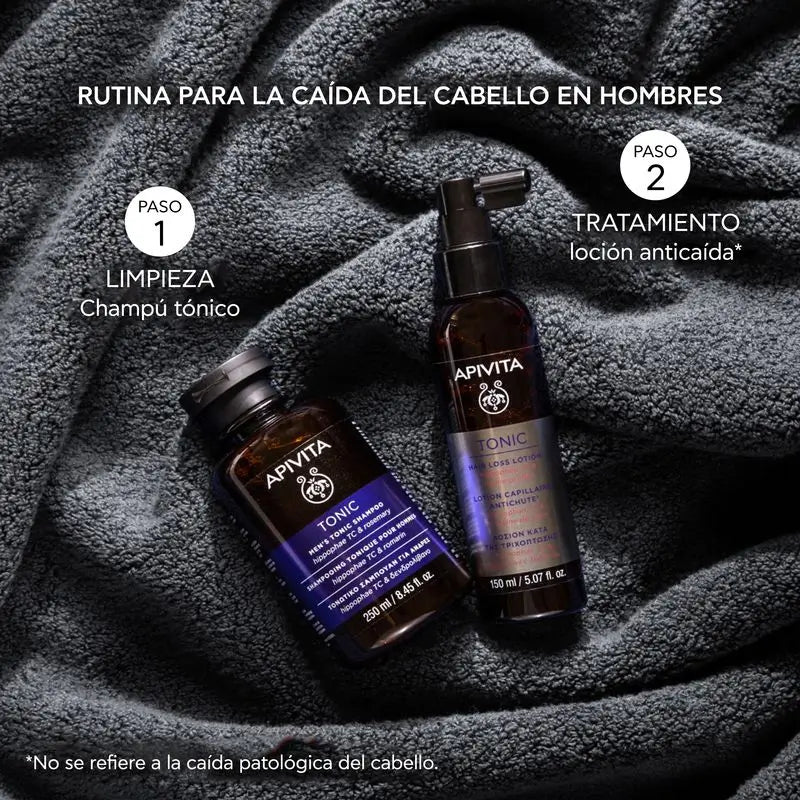 APIVITA Shampooing tonifiant contre la chute des cheveux pour hommes à l'argousier et au romarin 250 ml