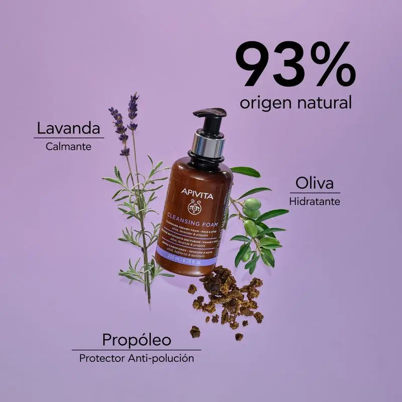 APIVITA Crème moussante nettoyante pour le visage Olive et Lavande 200 ml