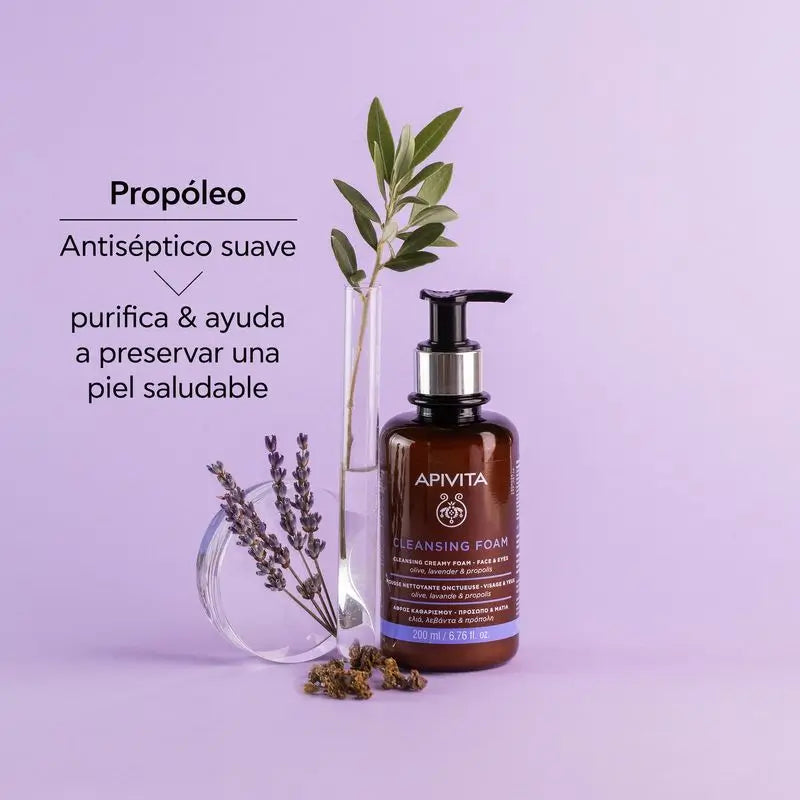 APIVITA Crème moussante nettoyante pour le visage Olive et Lavande 200 ml