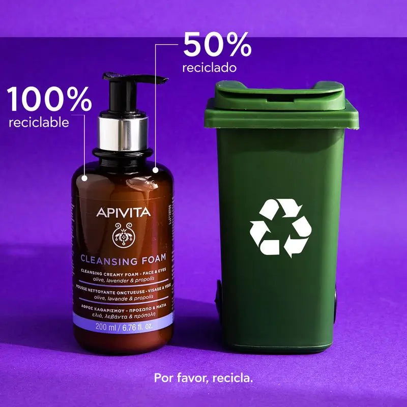 APIVITA Crème moussante nettoyante pour le visage Olive et Lavande 200 ml
