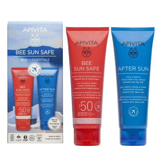 Apivita Beach Essentials: Hydra Sun Body Milk Spf50 100Ml & After Sun 100Ml