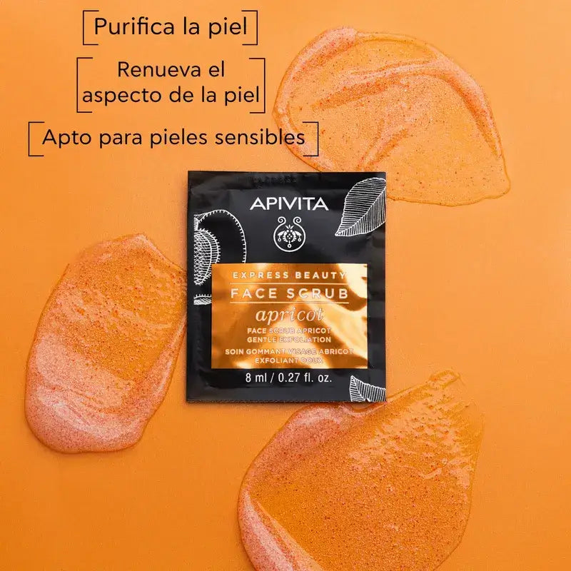Apivita Express Beauty Abricot Exfoliating Scrub, 2x8 ml