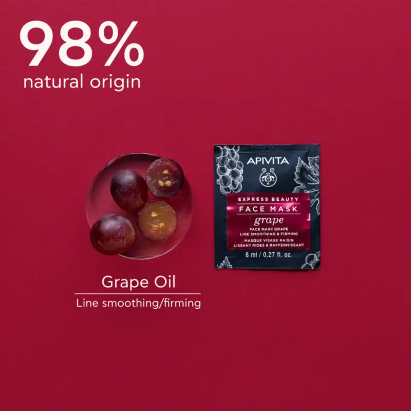 Apivita Express Beauty Grape Face Mask - Anti-rides, 2x8 ml
