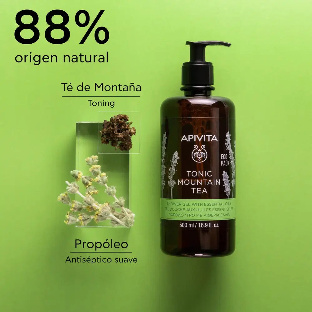 APIVITA Gel de bain tonique au thé des montagnes 500 ml