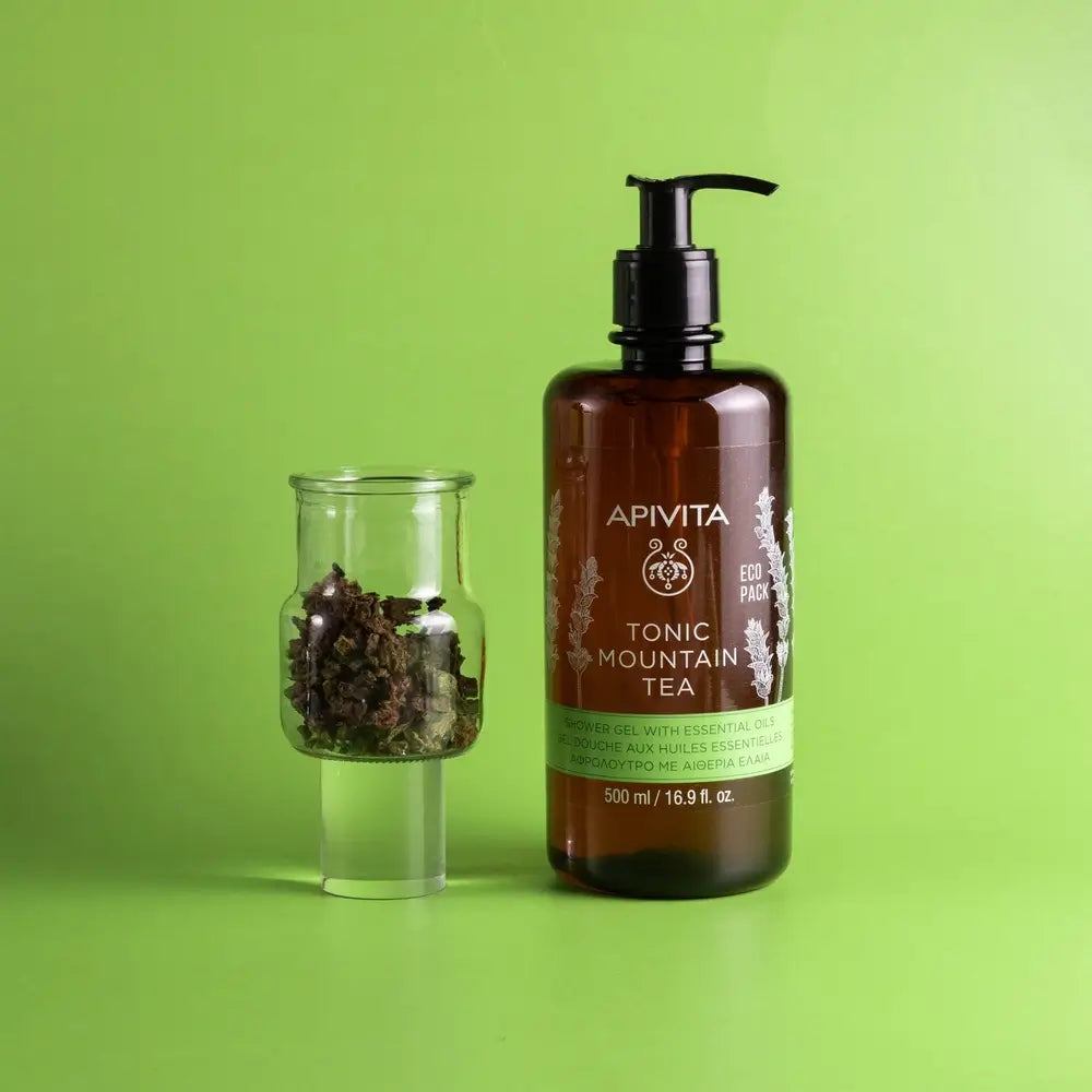 APIVITA Gel de bain tonique au thé des montagnes 500 ml