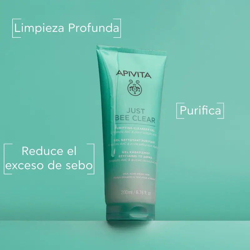 Apivita Just Bee Clear Gel nettoyant purifiant, 200 ml