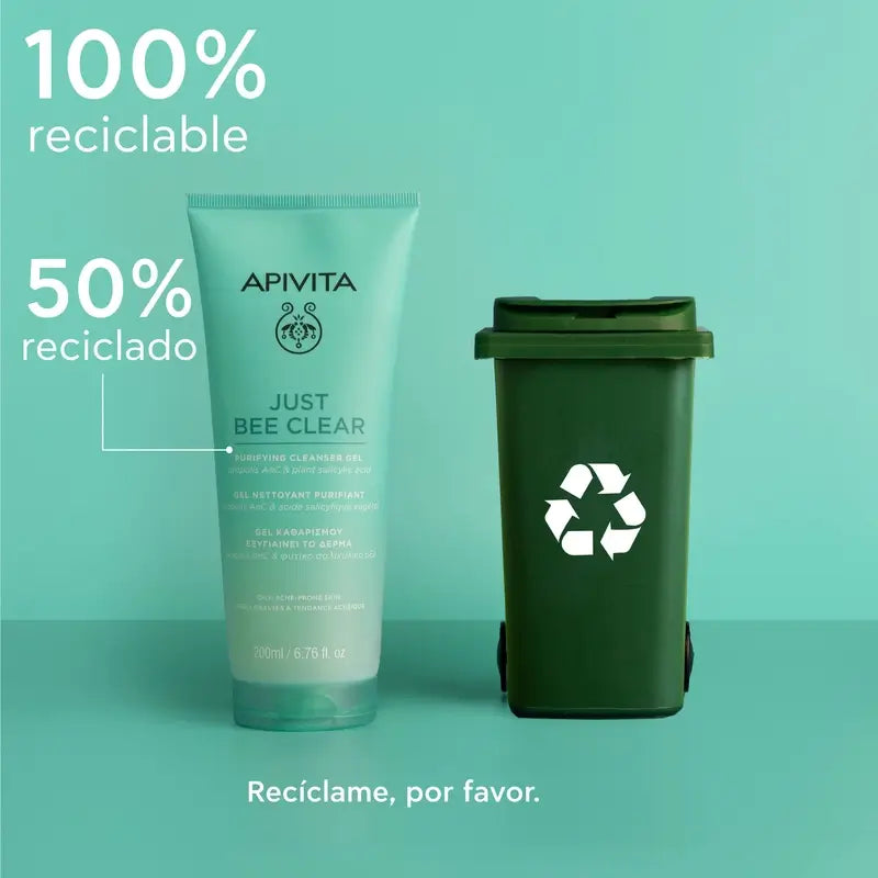 Apivita Just Bee Clear Gel nettoyant purifiant, 200 ml