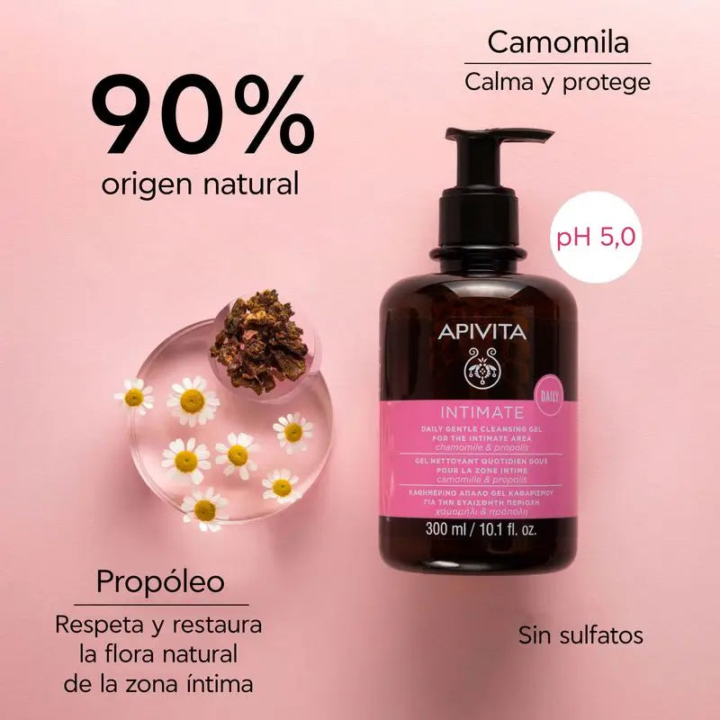 Apivita Intimate Daily Gentle Cleansing Gel With Chamomile And Propolis , 300 ml