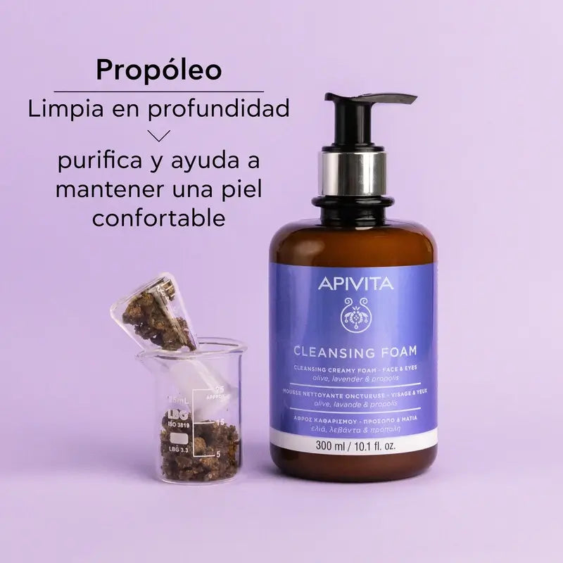 Apivita Facial Cleansing Promotion - Crème moussante nettoyante pour le visage et les yeux, 300ml