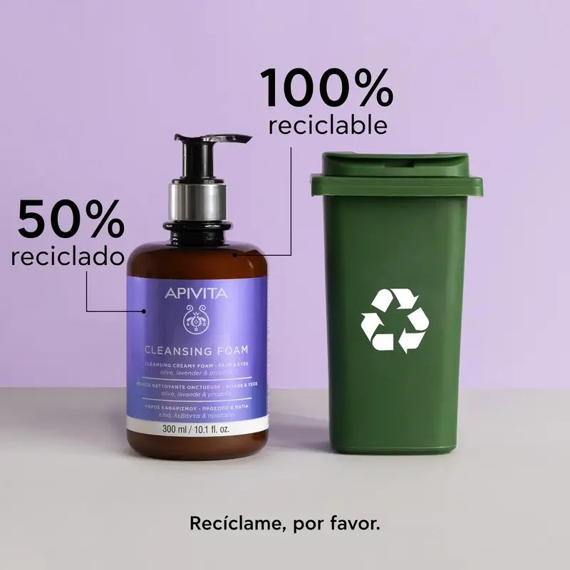 Apivita Facial Cleansing Promotion - Crème moussante nettoyante pour le visage et les yeux, 300ml
