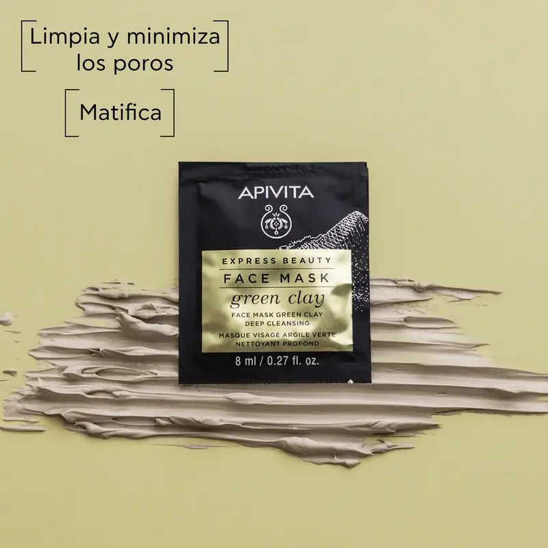 APIVITA Masque de nettoyage en profondeur à l'argile verte 2 unités x 8 ml