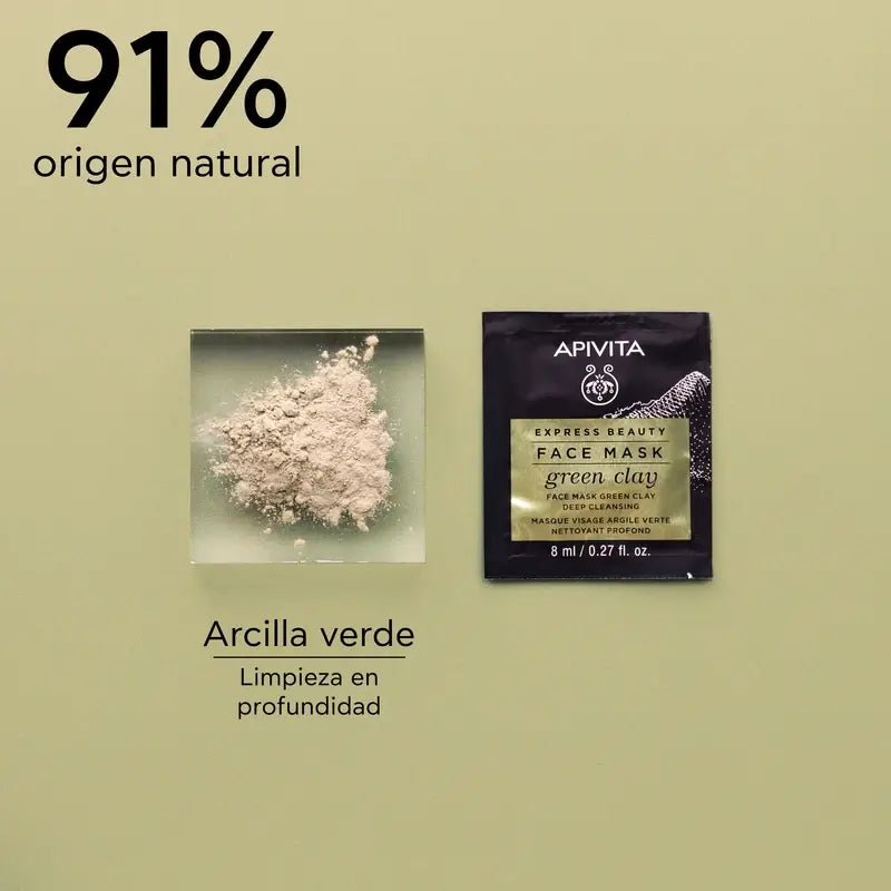 APIVITA Masque de nettoyage en profondeur à l'argile verte 2 unités x 8 ml