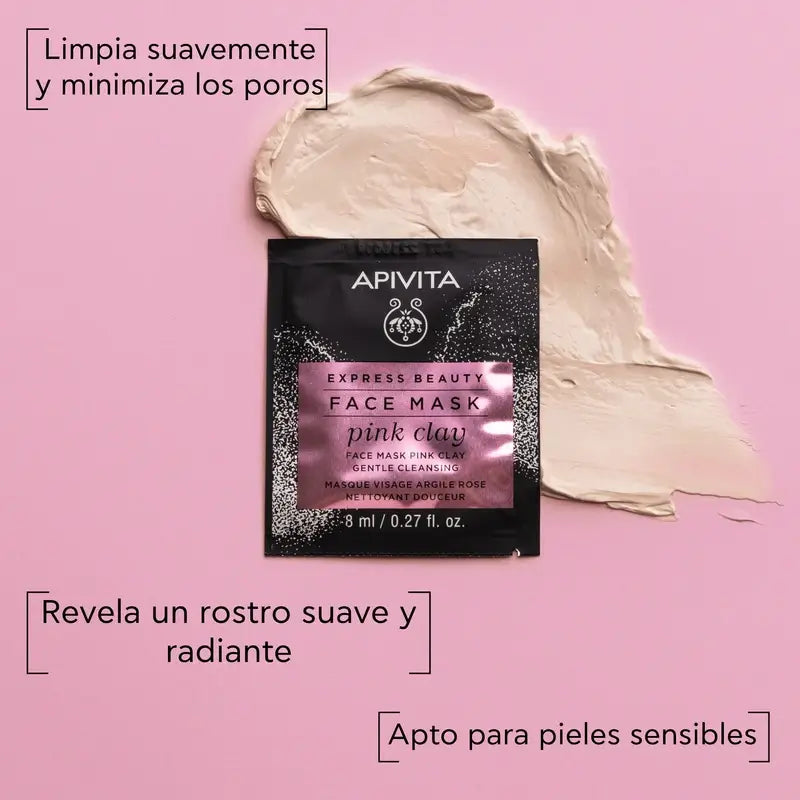 APIVITA Express Beauty Masque nettoyant doux à l'argile rose