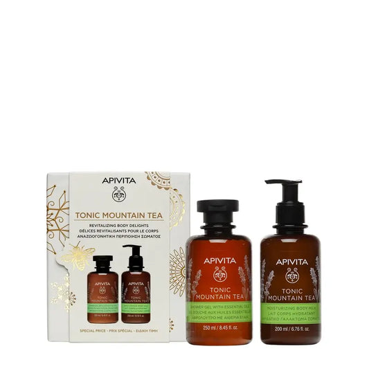 Apivita Promo Gel douche tonique au thé des montagnes, 250 ml + Lait corporel 200 ml