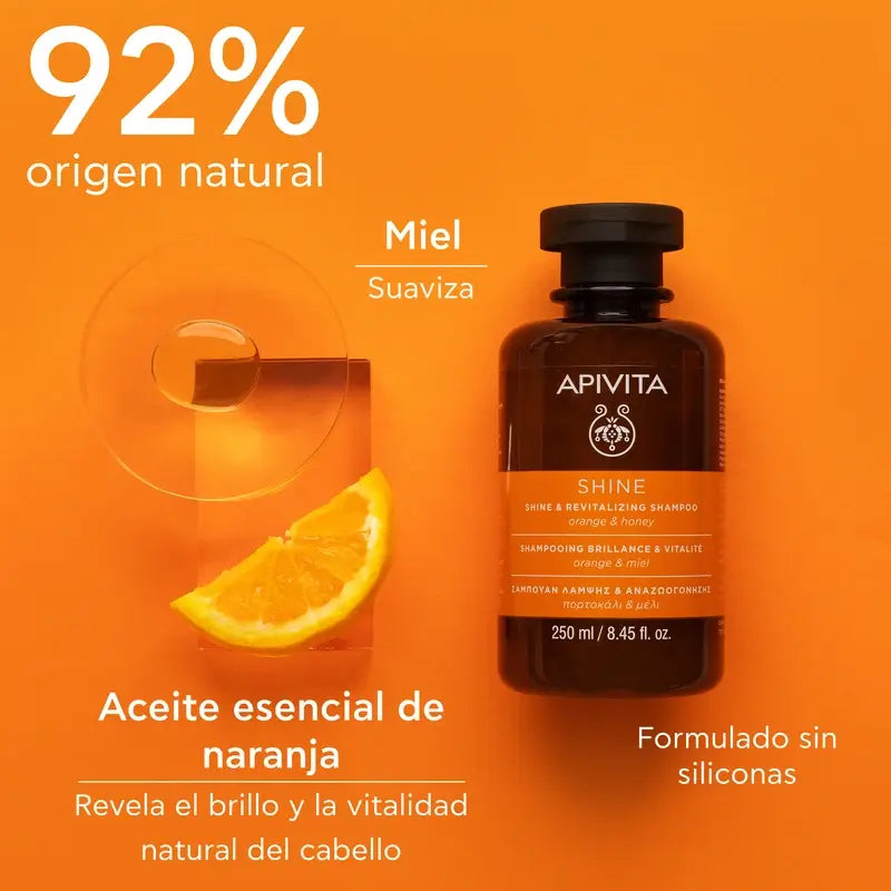 APIVITA Shampooing brillance et vitalité à l'orange et au miel 250 ml