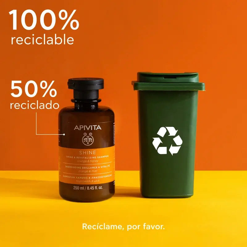 APIVITA Shampooing brillance et vitalité à l'orange et au miel 250 ml
