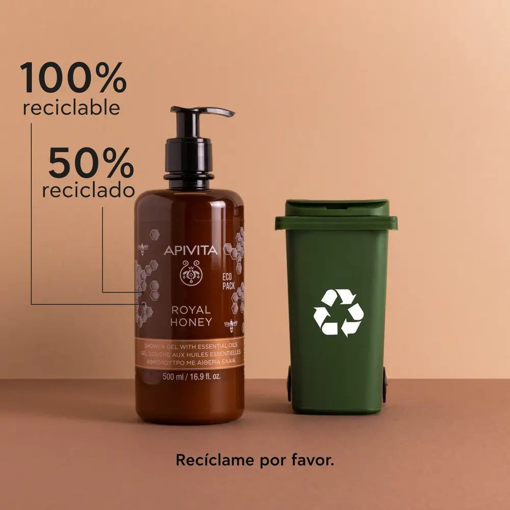 APIVITA Gel douche crémeux au miel royal et aux huiles essentielles, 500 ml