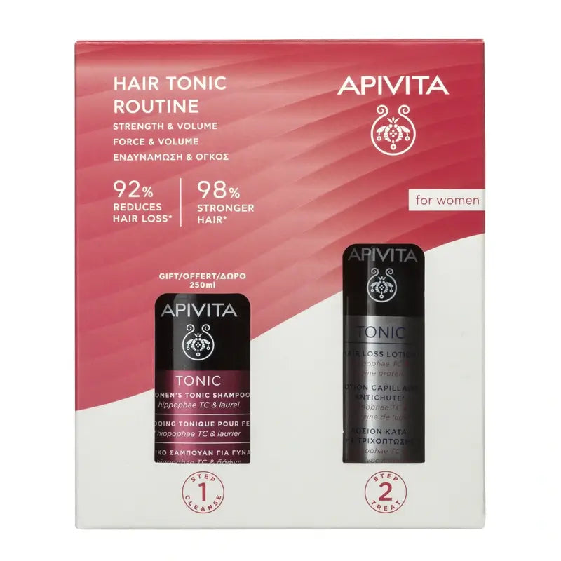 Apivita Tonic Promo Women's Hair Routine Anti-Hair Loss Lotion, 150 Ml + Free Tonic Shampoo 250Ml
