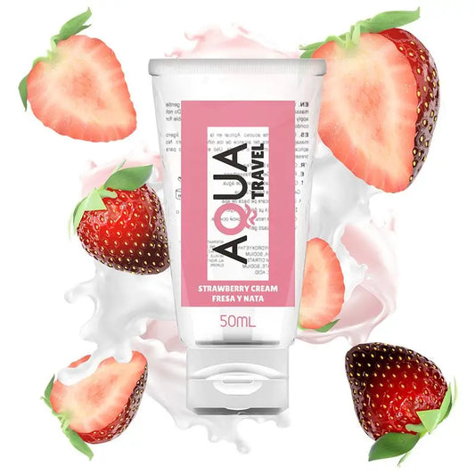 Aqua Travel Water Based Lubricant Strawberry & Cream Flavour - 50 Ml
