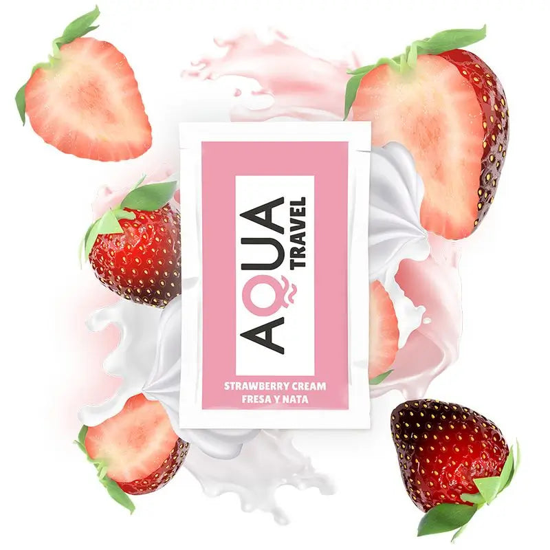 Aqua Travel Water Based Lubricant Strawberry & Cream Flavour - 6 Ml
