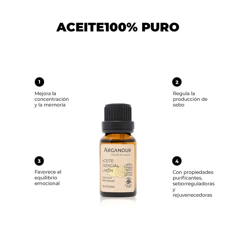 Huile Essentielle d'Arganour Huile Essentielle de Citron, 15 Ml