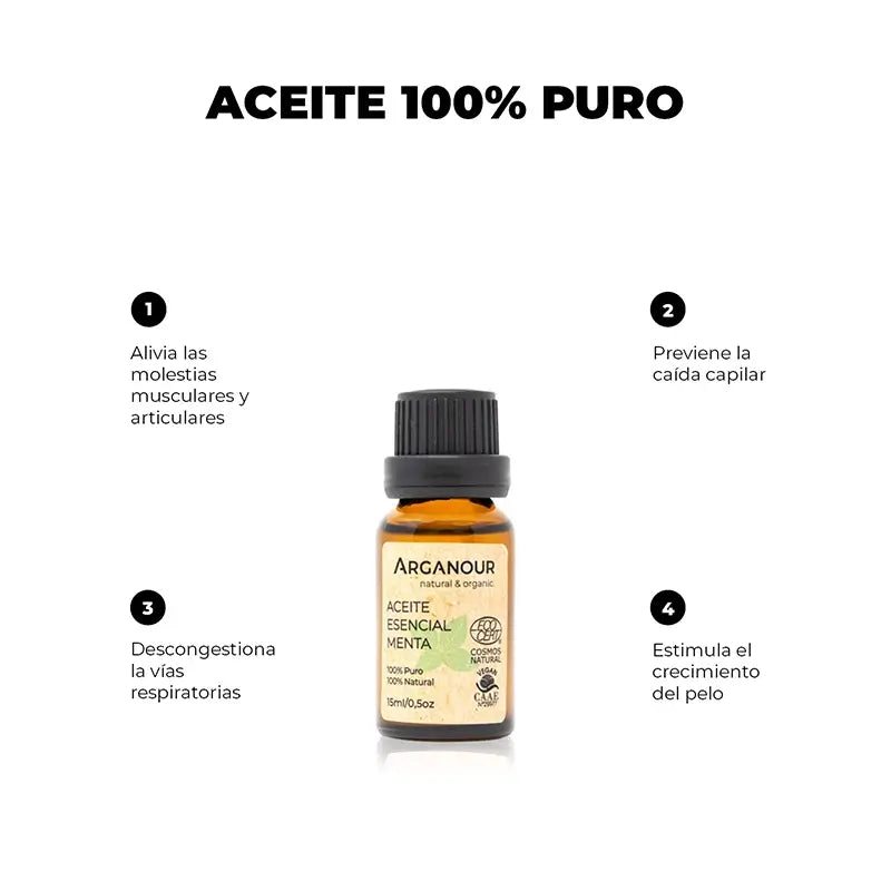 Arganour Huile Essentielle Huile Essentielle Menthe Poivrée, 15 Ml