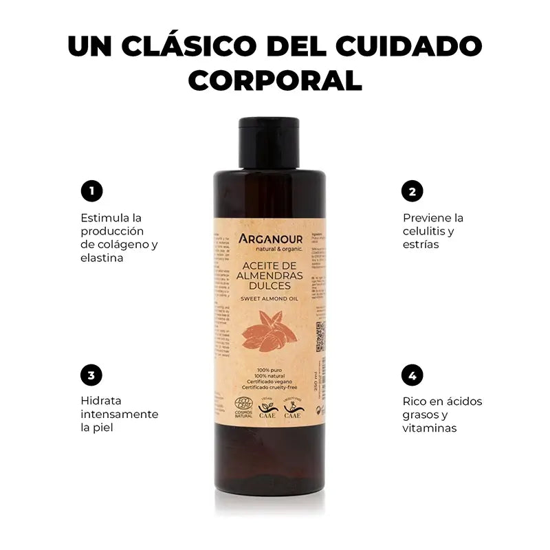 Huile Végétale d'Arganour Huile d'Amande Douce, 250 Ml