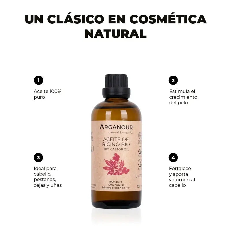 Arganour Huile Végétale Huile de Ricin, 100 Ml