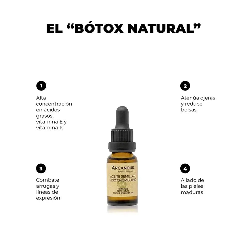 Arganour Huile Végétale Huile de Pépins de Figue de Barbarie, 15 Ml