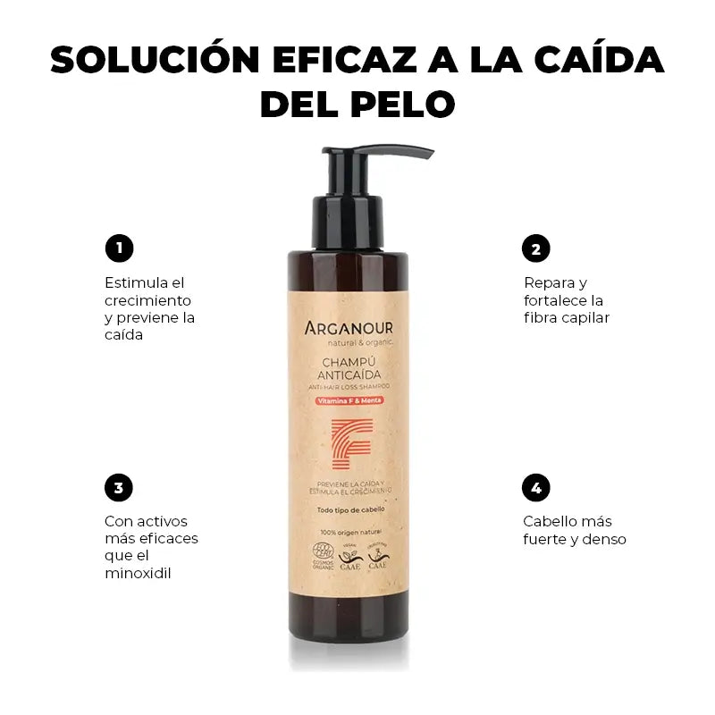 Arganour Shampooing Capillaire Anti-Chute Sans Sulfate, 200 Ml