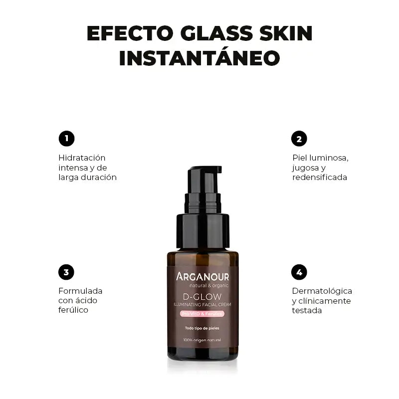 Arganour D-Glow - Crème illuminatrice pour le visage, 30 Ml