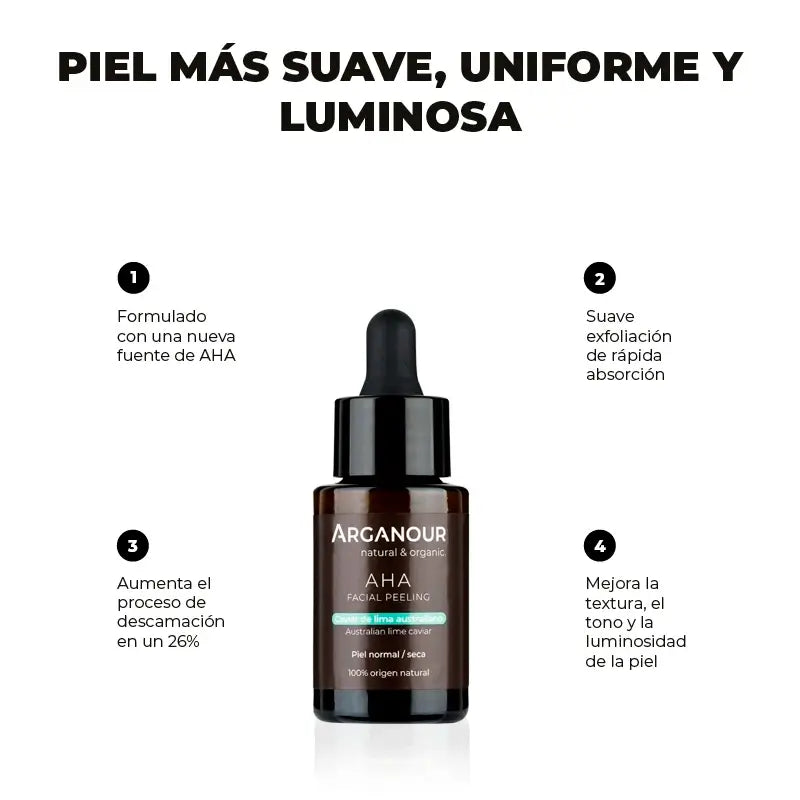 Arganour Facial Aha - Gommage au citron vert australien, 30 Ml