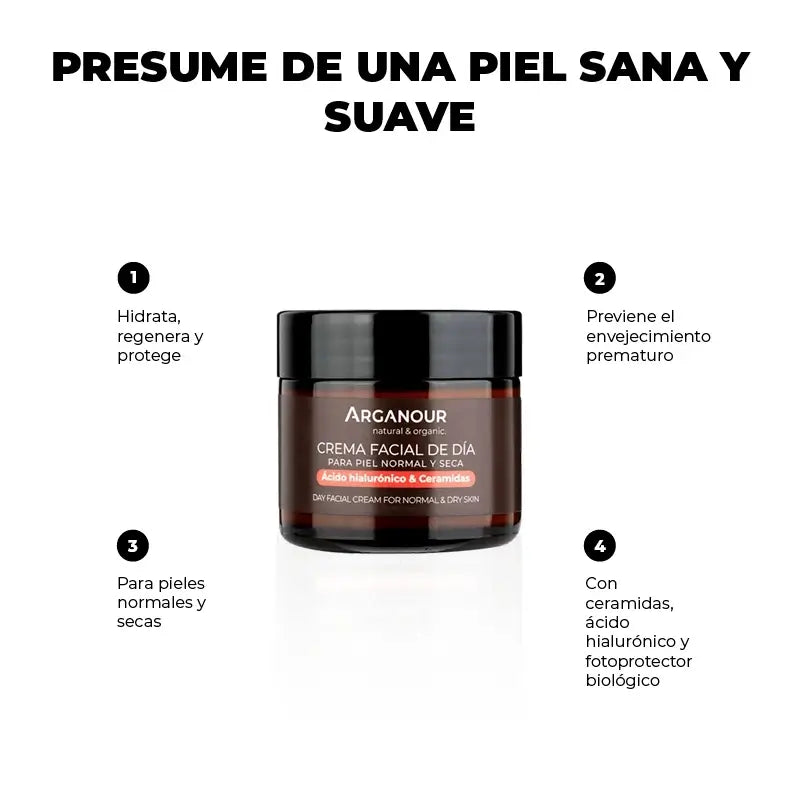 Arganour Crème de jour anti-âge pour le visage, 50 Ml
