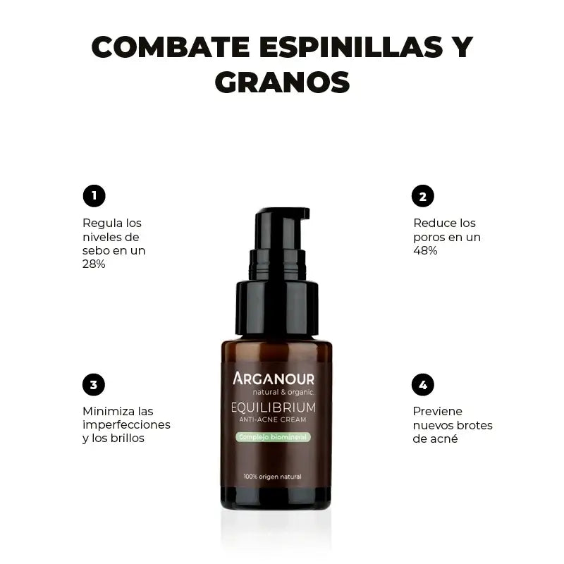 Arganour Crème Anti-Acné Equilibre Visage, 50 Ml