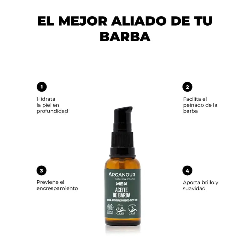 Huile à barbe pour hommes Arganour, 30 Ml