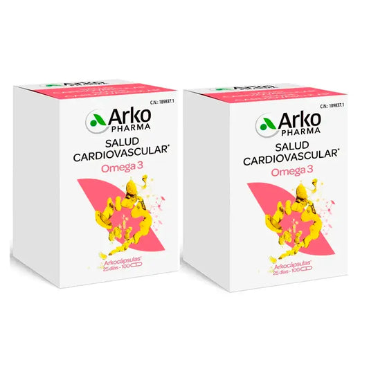 Arkopharma Arkocápsulas Omega 3, 2 x 100 capsules