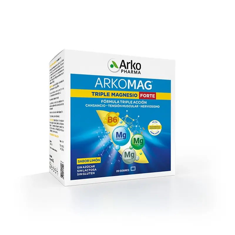 Arkopharma Arkomag Triple Magnesium Forte, 20 lemon sachets