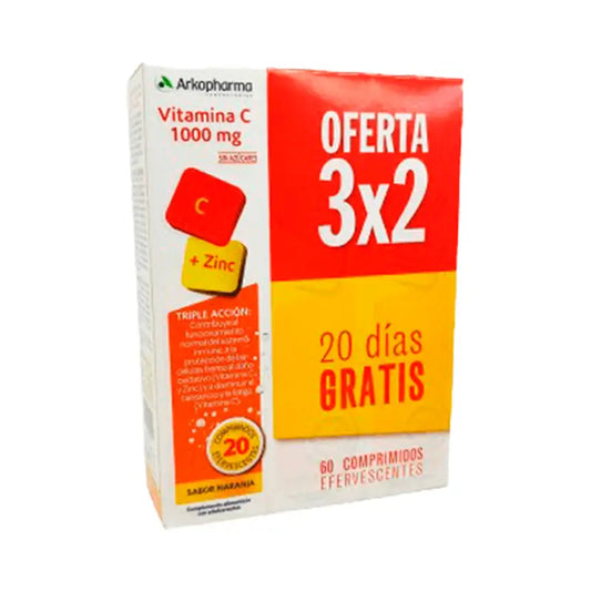 Arkovital Vitamin C 1000mg Pack 3x2 60 Tablets Arkopharma