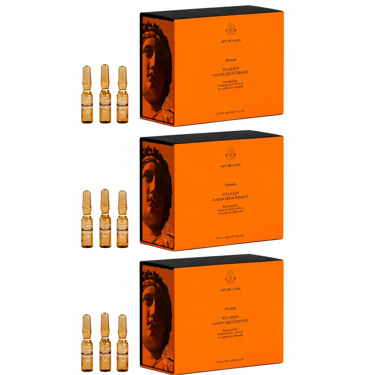 Arturo Alba Formula Solucion Nativa Désaltérante, 20 ampoules de 1 ml, lot de 3