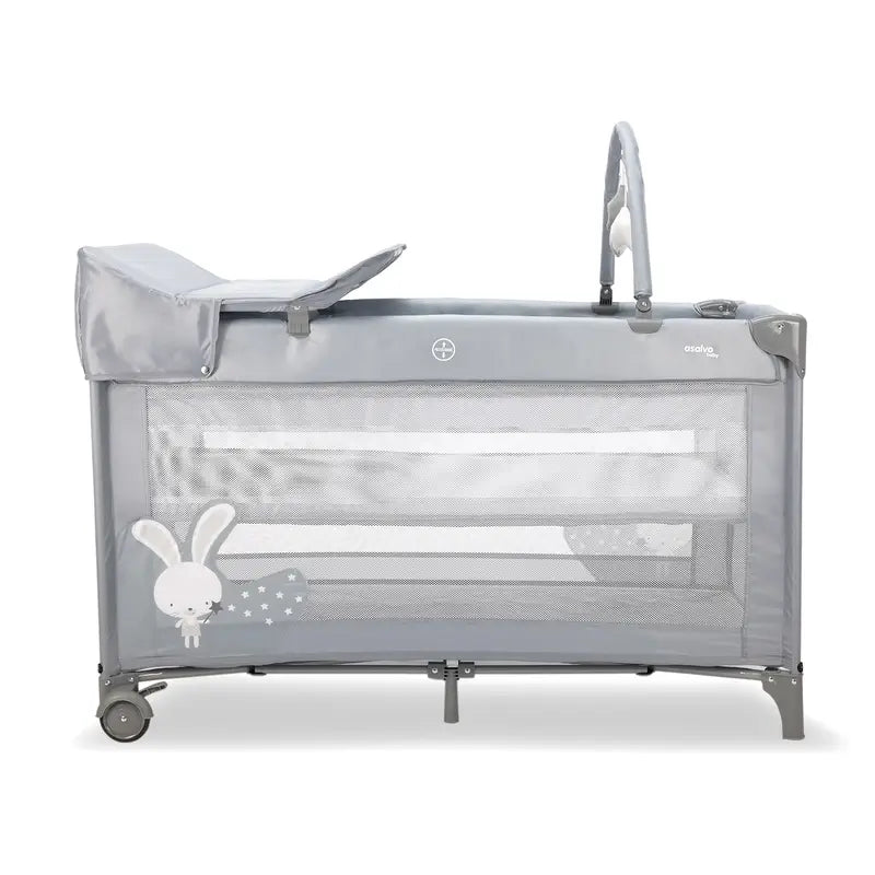 Berceau de voyage Asalvo complet avec lapin Gris