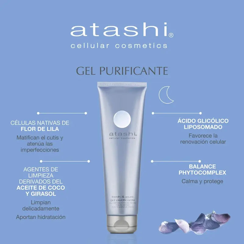 Atashi Gel Nettoyant Visage Purifiant et Matifiant Peau Grasse 150Ml