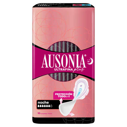 Ausonia Pads With Ultrafine Wings Plus Night , 10 pieces