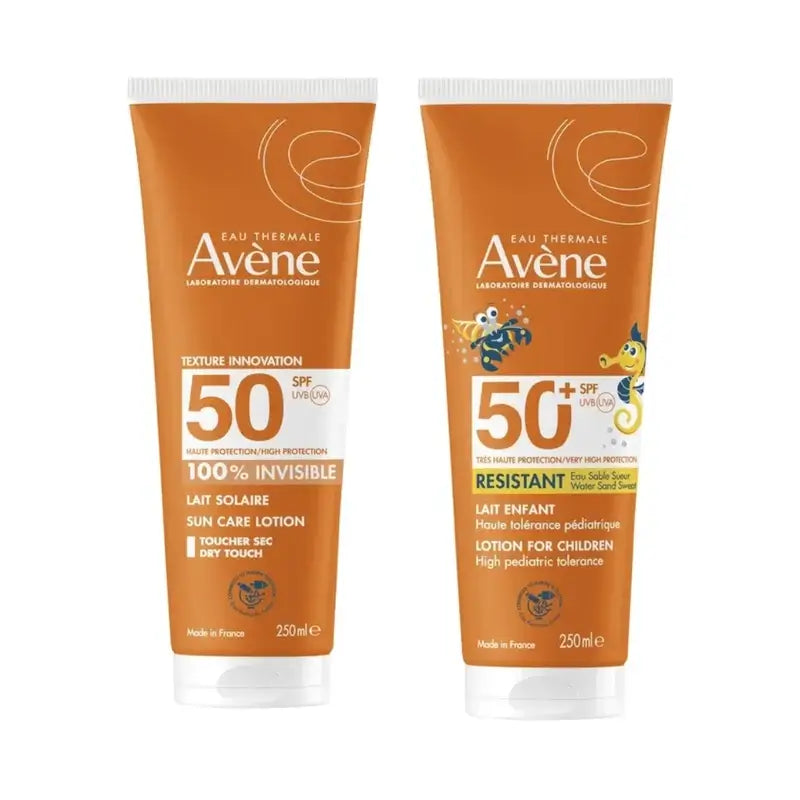 Avène Invisible Milk Spf 50 250 Ml + Children's Milk Spf 50+ 250 Ml