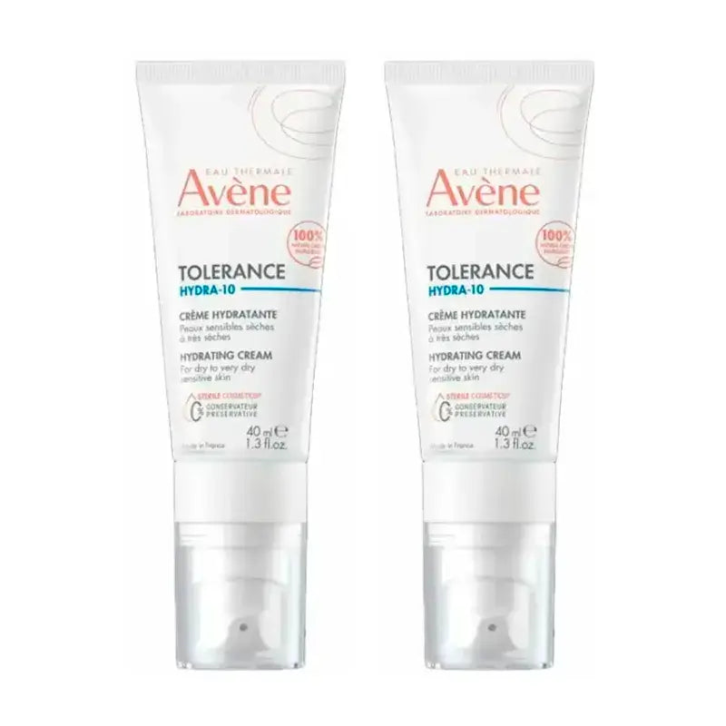 Avène Tolerance Hydra-10 Moisturising Cream, Pack 2 x 40 ml