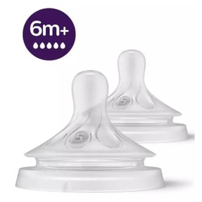 Avent 2 Teats Natural Response Teats T5 6M+ Scy965/02