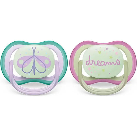 Avent Ultra Air Pacifiers 0-6 Months Girl - Nocturne , 2 pieces